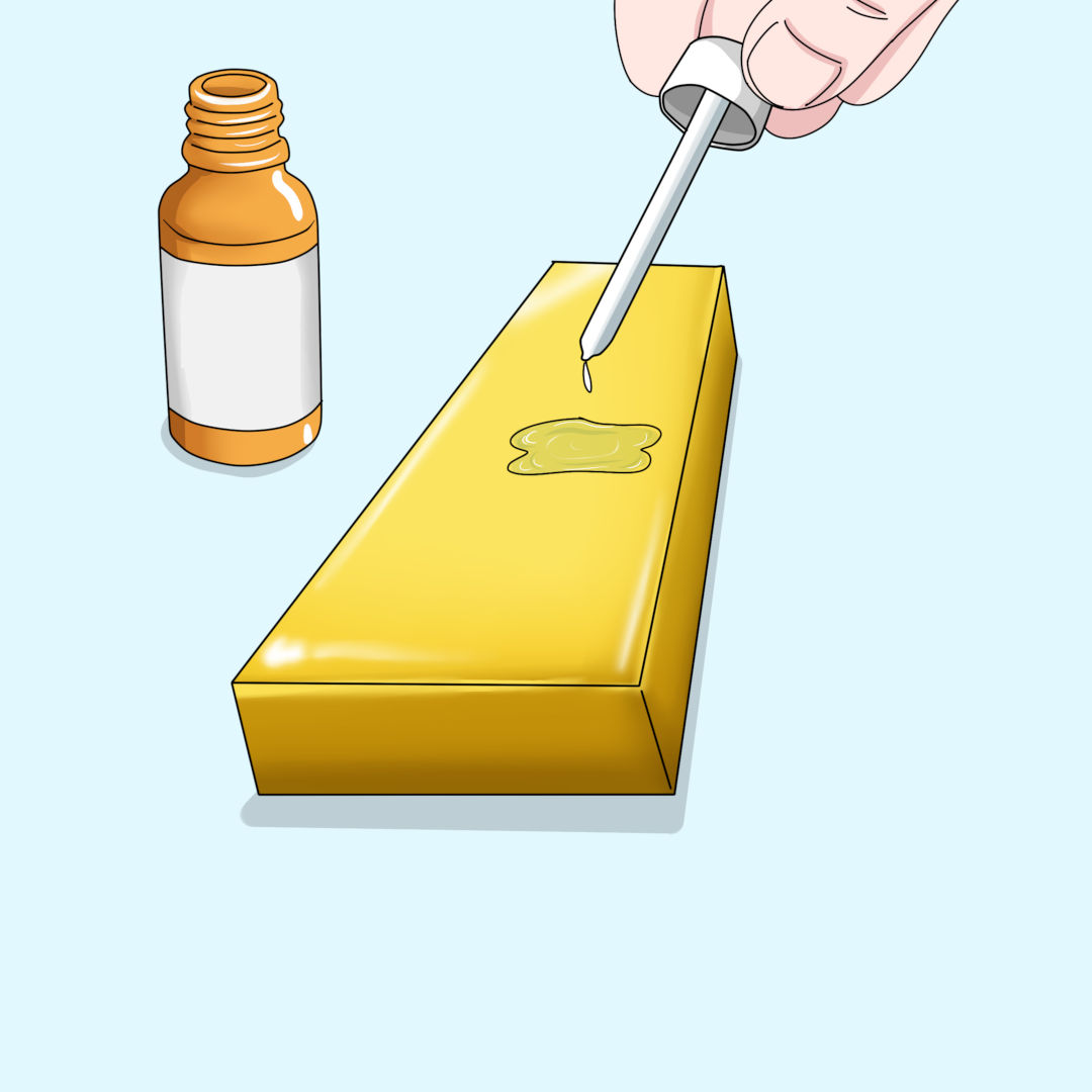 Procedura di saggio dell'oro tramite sostanza chimica rivelatrice